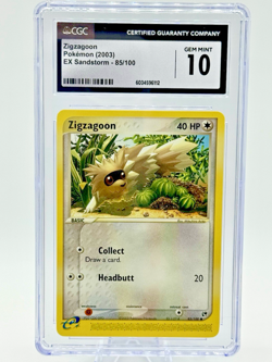 VINTAGE Pokemon 2003 English EX Sandstorm EReader ZIGZAGOON 85/100 CGC 10 GEM MT - Image 1