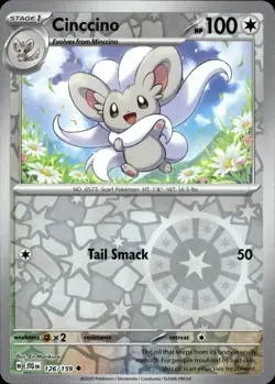 Cinccino 126/159 Uncommon Journey Together Pokemon Reverse Holo Near Mint - Image 1