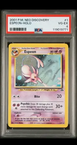 2001 POKEMON NEO DISCOVERY #1 ESPEON-HOLO PSA 4 - Image 1