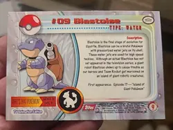 Blastoise : 1999 Topps Pokemon Black logo Non Holo #09 NM/LP - Image 5