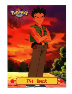 Pokemon Card - Brock TV4 - Red Logo - Topps Series 1 - Image 1