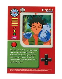 Pokemon Card - Brock TV4 - Red Logo - Topps Series 1 - Image 2