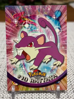1999 Topps Pokemon #19 Rattata (TV Animation Series 1) 2nd Print Black Logo NM - Image 1