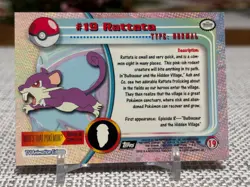 1999 Topps Pokemon #19 Rattata (TV Animation Series 1) 2nd Print Black Logo NM - Image 2