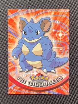 #31 NIDOQUEEN Blue Logo Pokemon Topps TV Animation Edition Trading Card 1999 - Image 1