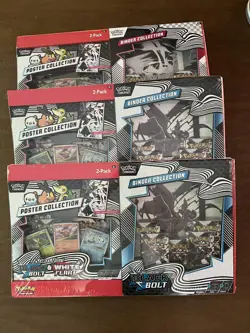 2 Black Bolt & 1 White Flare Poster + Binder Collection Sam's Club Bundle Damage - Image 1