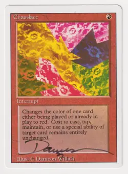 Signed Chaoslace MP Revised Edition Artist Dameon Willich MTG Magic Misprint EDH - Image 1
