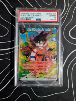 2021 Dragon Ball Card Son Goku Eye For An Eye Psa 10 #Bt12-005 Rare - Image 1