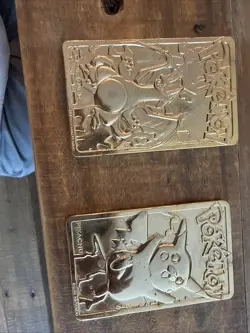 1999 Burger King Gold Plated Pokemon Card Set Pikachu and Charizard - Image 1
