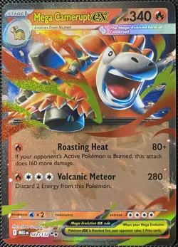 Mega Camerupt ex 022/132 Me01: Mega Evolution Holo - Pokemon Card - Image 1