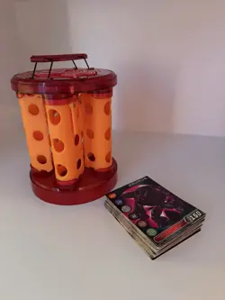 Bakugan Bakurack Spinning Carrying With 5 Orange Clips 2008 Spin Master & Cards - Image 1