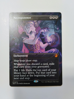Necropotence Anime Borderless NM Enchanting Tales of Eldraine 74 MTG Authentic - Image 1