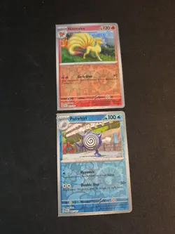 Pokemon Twilight Masquerade Poliwhirl + Ninetales Square Cut Error - Image 1
