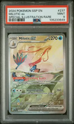 Pokemon Surging Sparks SIR Milotic #237 PSA 9 #3649 - Image 1