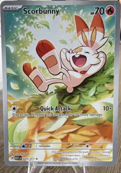 Scorbunny 225/217 2026 Rare Basic Fire HP 70 Attack 10+ Pokemon Card - Image 1