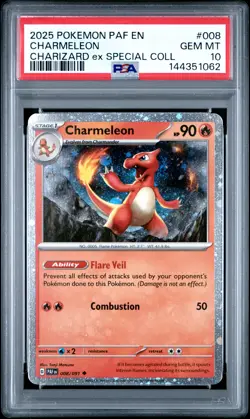 2025 POKEMON PAF EN-PALDEAN FATES #008 CHARMELEON PSA 10 - Image 1