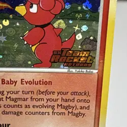 Pokemon TCG Magby 24/109 Team Rocket Returns Rare Reverse Holo LP - Image 4