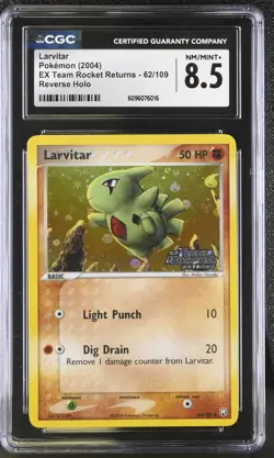 Larvitar 62/109 Reverse Holo EX Team Rocket Returns Pokemon CGC 8.5 Nm/mint+ - Image 1