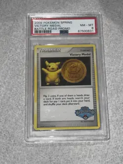 PSA 8 Pokemon Gold Victory Medal Battle Road Promo Spring 2008 - Image 1