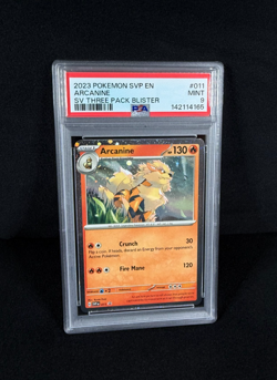Pokemon Arcanine Holo Black Star Promo 2023 SVP EN #011 3-Pack Blister PSA 9 MT - Image 2
