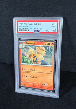 Pokemon Arcanine Holo Black Star Promo 2023 SVP EN #011 3-Pack Blister PSA 9 MT - Image 3