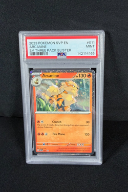 Pokemon Arcanine Holo Black Star Promo 2023 SVP EN #011 3-Pack Blister PSA 9 MT - Image 4