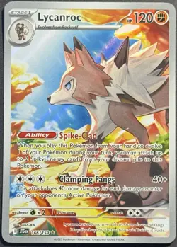 2025 Pokemon Journey Together Lycanroc Illustration Rare 166/159 NM - Image 1
