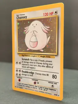 Chansey 3/102 Unlimited Holo Rare - Pokemon Base Set LP - Image 3