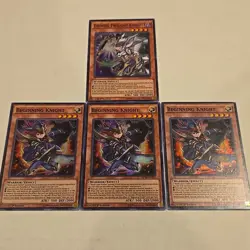 Yugioh - 3x Beginning Knight MP16-EN123 NM 1st ed - Evening T. Knight Super Rare - Image 2