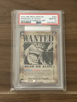 One Piece Marshall D. Teach Wanted OP09 PSA 10 - Image 1