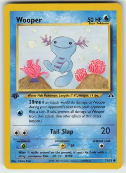 Wooper Common 1st Edition Neo Discovery 71/75 Pokemon - Image 1
