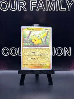 Pikachu - 025/165 - Pokemon 151 Reverse Cosmos Holo Rare Card NM - Image 1