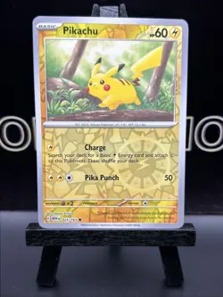 Pikachu - 025/165 - Pokemon 151 Reverse Cosmos Holo Rare Card NM - Image 2