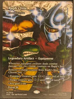 MTG TMNT Raph's Jitte Full Art Mythic #0019 - Image 1