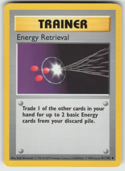 Energy Retrieval Uncommon Base Set (Shadowless) 081/102 Pokemon - Image 1