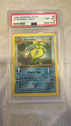 1999 Pokemon Base Set Gyarados Holo #6 PSA 8 NM-MT - Image 1