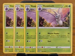 Pokemon TCG Silver Tempest Venomoth 002/195 x4 Playset - Image 1