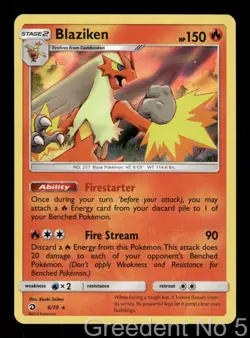 Blaziken 6/70 Holo Rare Dragon Majesty Pokemon Holo Lightly Played - Image 1