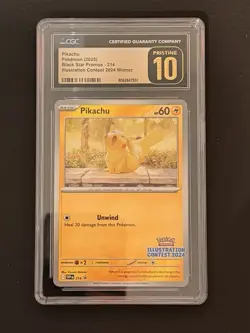 Pokemon CGC Pristine 10 Pikachu Illustration Contest 2024 Promo #214 SV - Image 1