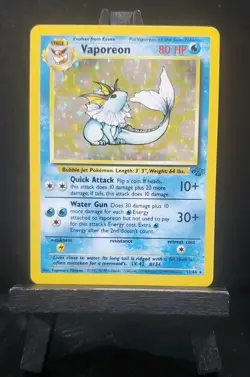 Pokemon TCG Jungle Vaporeon 12/64 Holo Rare 1999 Unlimited - Image 1