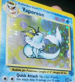 Pokemon TCG Jungle Vaporeon 12/64 Holo Rare 1999 Unlimited - Image 3
