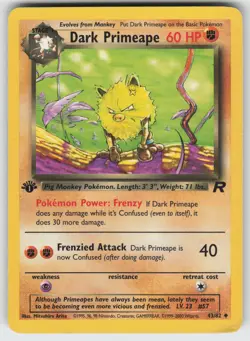 Dark Primeape Uncommon Team Rocket 43/82 Pokemon - Image 1