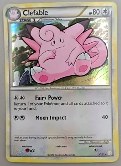 Clefairy 60/123 & Clefable 3/123 Holo HeartGold & SoulSilver Pokemon TCG - LP/MP - Image 4