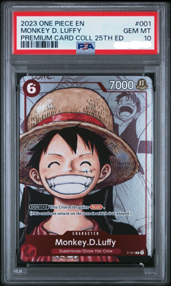 One Piece Monkey D. Luffy 25th Edition Premium Collection P-001 Gem Mint PSA 10 - Image 1