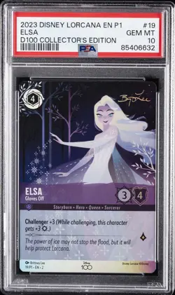 2023 DISNEY LORCANA EN P1-PROMO #19 ELSA - GLOVES OFF PSA 10 - Image 1