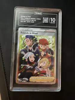 Friends in Hisui Crown Zenith Full Art Holo Ultra Rare Card 148/1592023 TAG 10 - Image 1