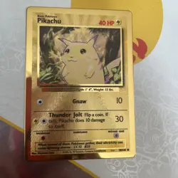 Pokemon TCG Celebrations Gold Metal Pikachu Card 58/102 NM Condition - Image 1
