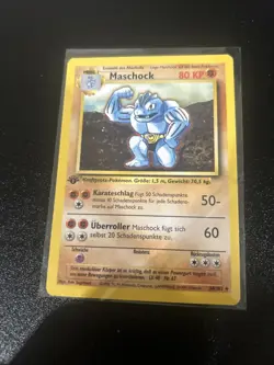 Pokemon Card - Machoke GERMAN Base Set 34/102 Uncommon 1st Edition Lp - Image 1