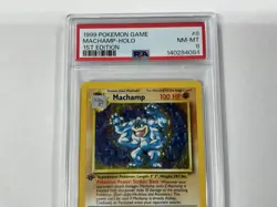 PSA 8 Machamp #8 1st Edition Base Set Pokemon Graded Card - Image 4