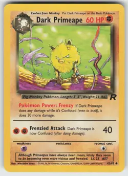 Dark Primeape Uncommon Team Rocket 43/82 Pokemon - Image 1